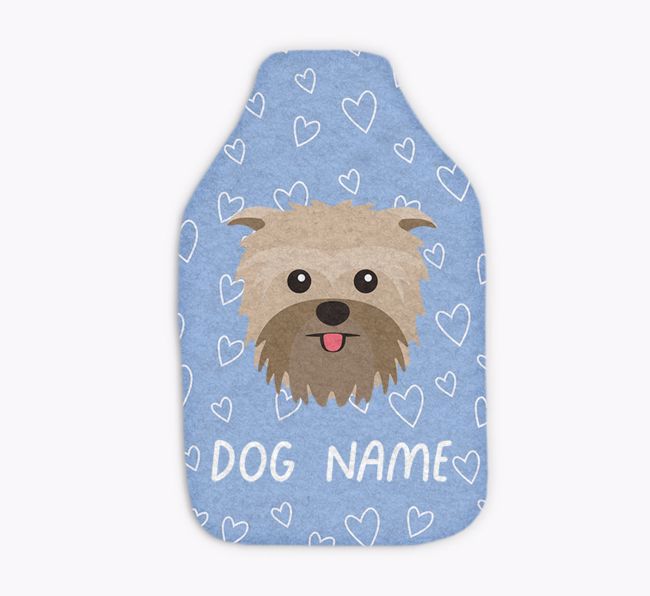 Heart Pattern: Personalised {breedFullName} Hot Water Bottle